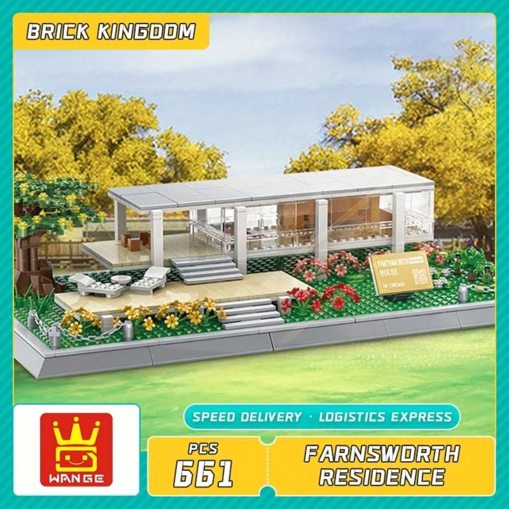 Building Toy Architectural Model Toy Set Color Farnsworth Residence