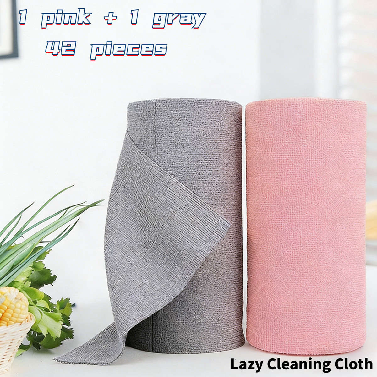 Rag Color 1 Pink  1 Gray