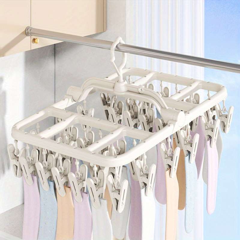 Clothes Rack White32 Clips Size 2Pcs
