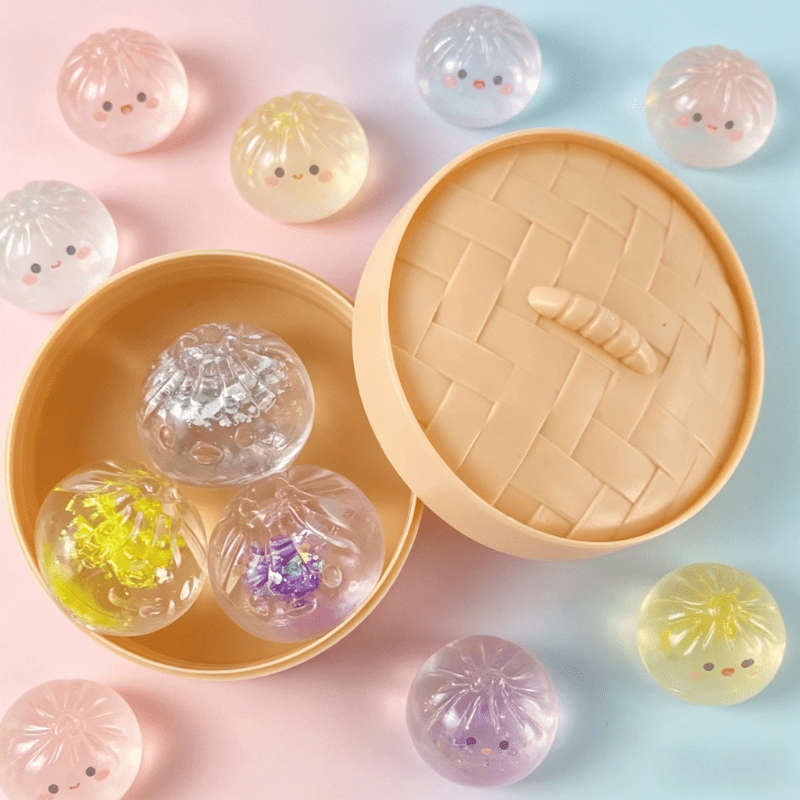Squeezable Toys Color Random Colorsluminous Version Style 5Pcs Set3 Bun 1 Lid 1 Base