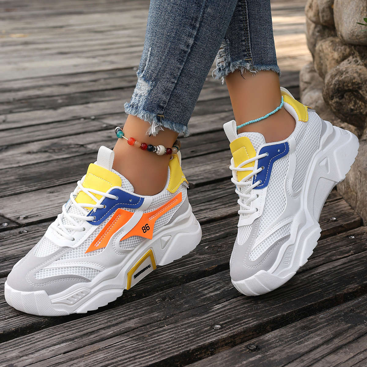 Women S Sneakers Color Blue And White Sizeuk 3