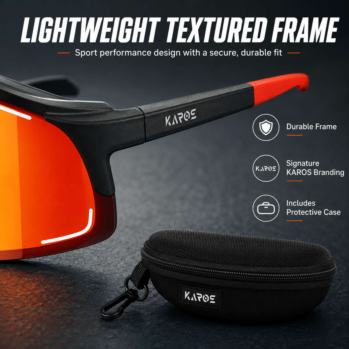 Cycling Glasses Color Black Frame Transparent Lens