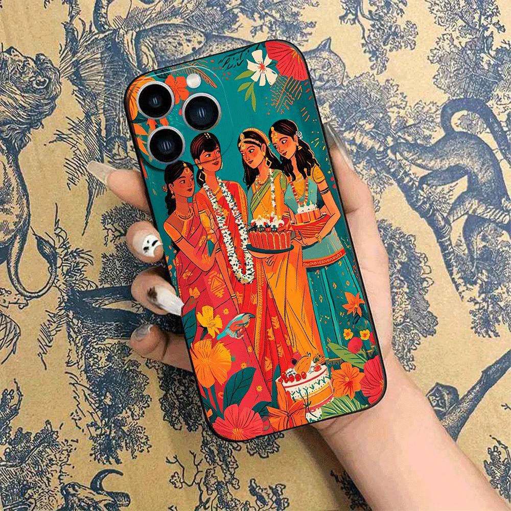 1Pc Black For iPhone 12 Pro Max African Design Phone Case