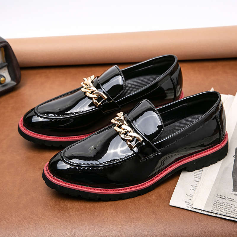 Mens Leather Shoes Color Blackred Sizeuk 8