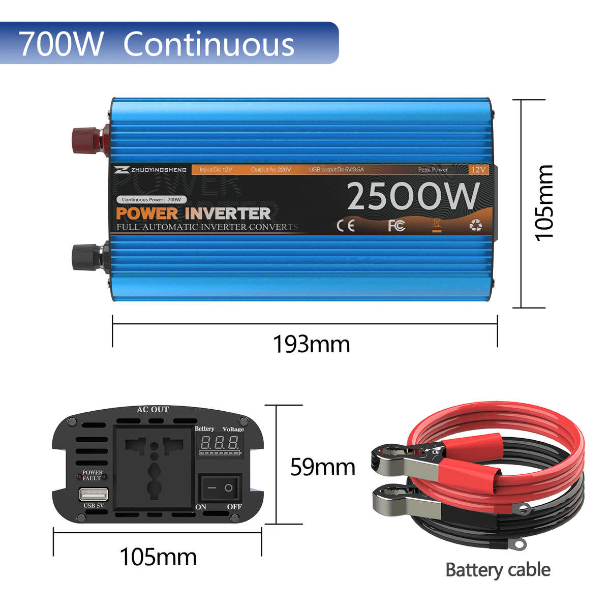 Inverter Color 2500Wpeak Power700W