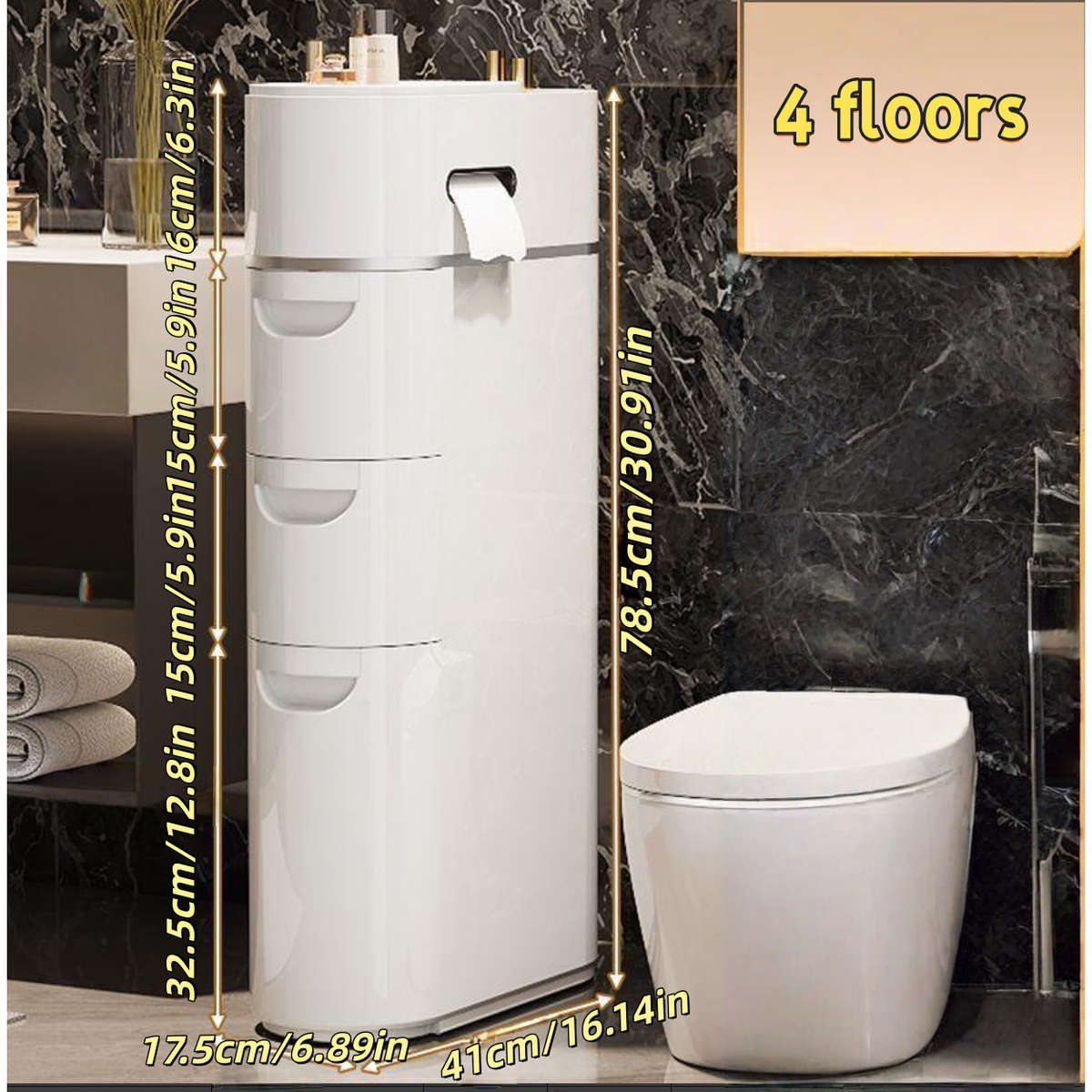 Bathroom Storage Rack Model 5 Layers  2 Teddy Bear Towels