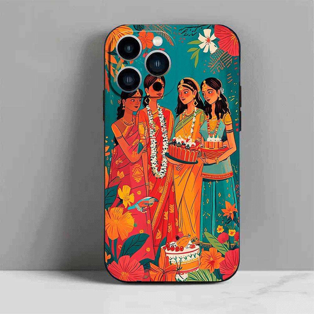 1Pc Black For iPhone 12 Pro Max African Design Phone Case