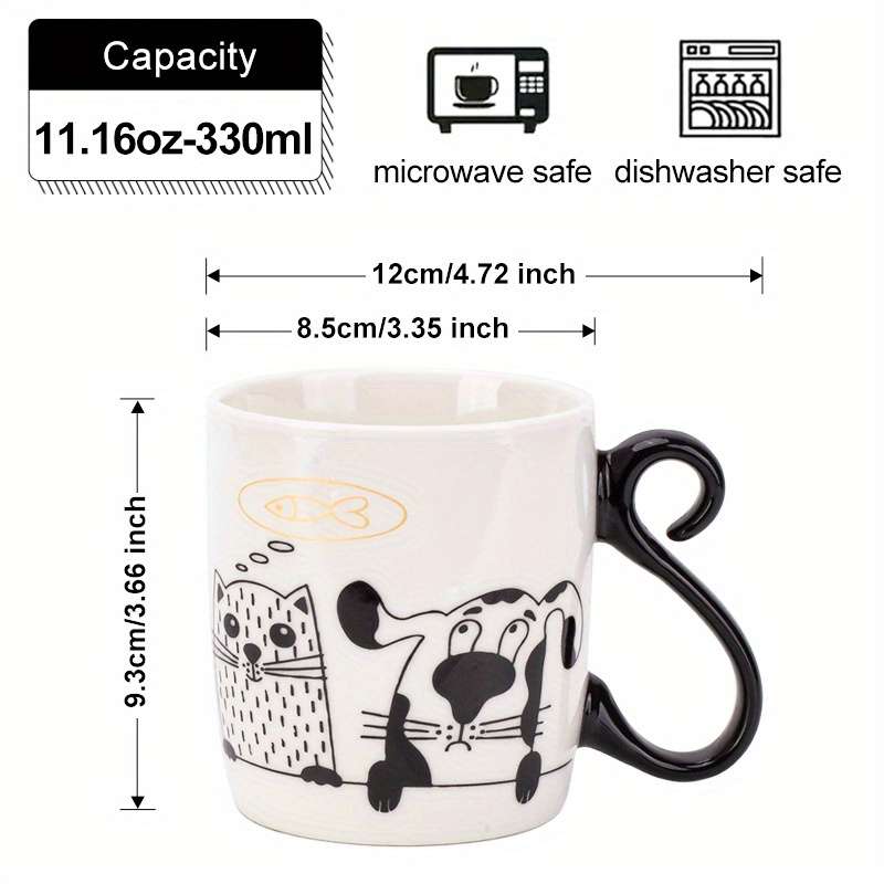 Water Cup Color White Chubby Cat