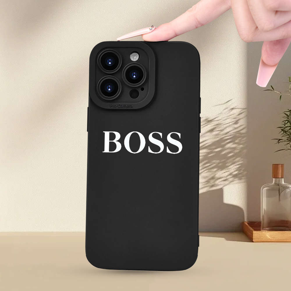 1Pc Black For iPhone 8 Plus BOSS Pattern Phone Case