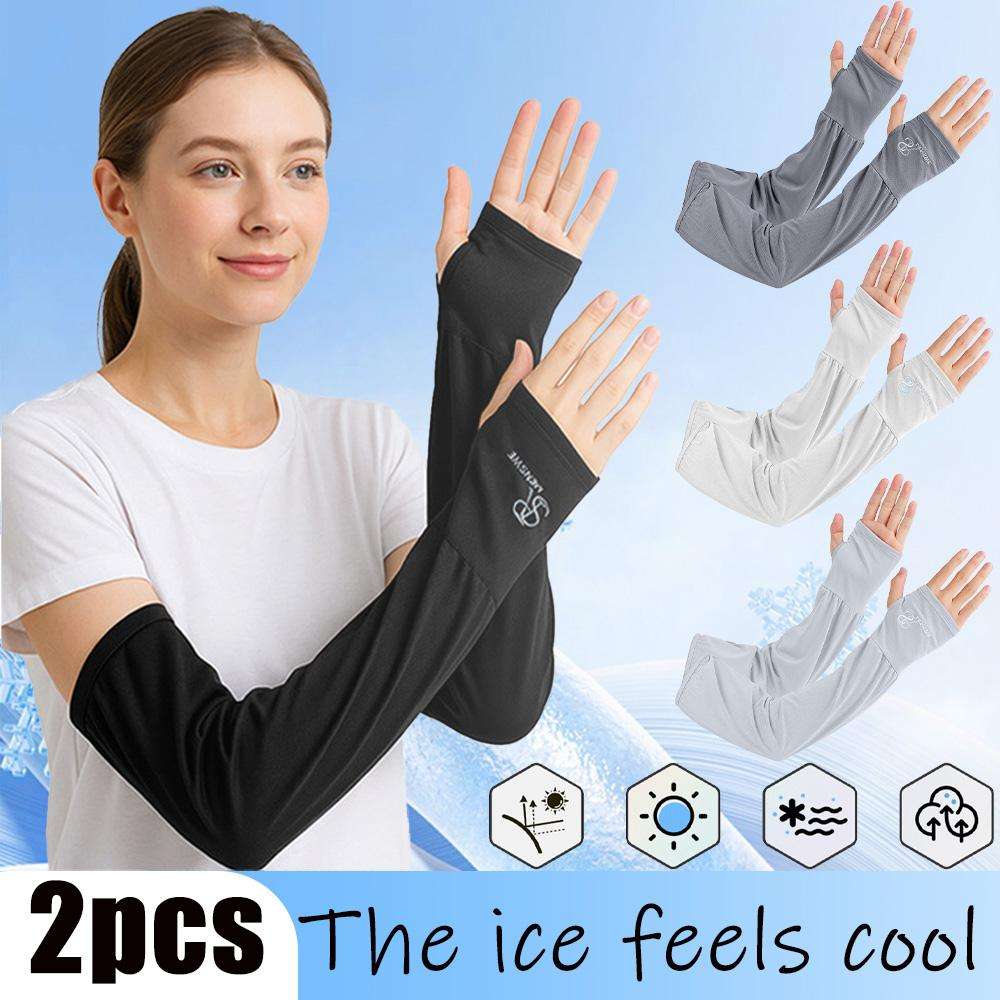 Sunscreen Sleeves Color 2Pcs White