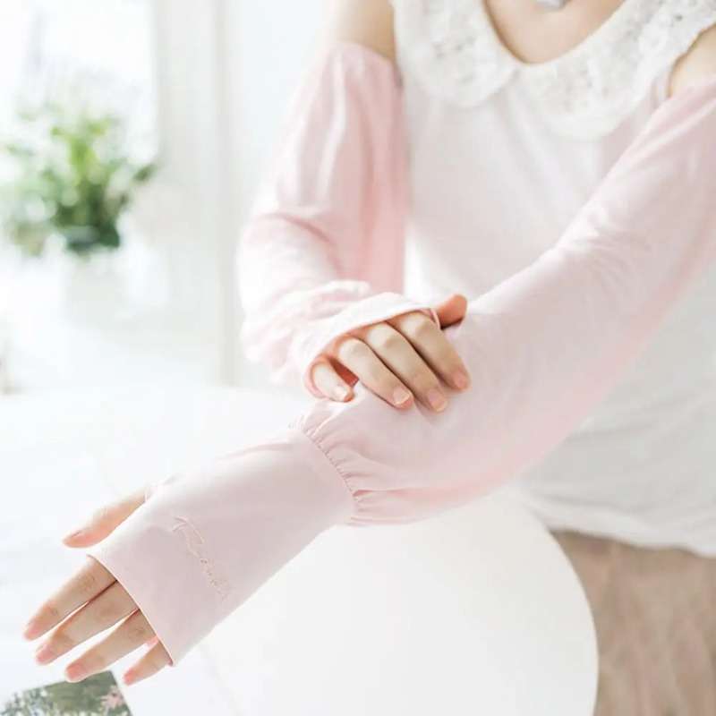 Sunscreen Sleeves Color 2Pcs Gray