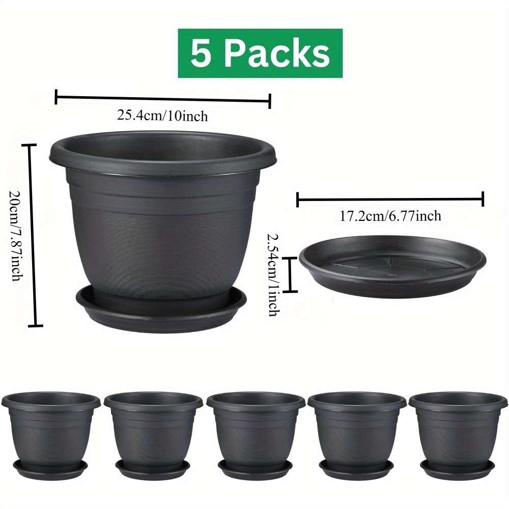 Flowerpot Quantity 25.4 Cm 5 Pack