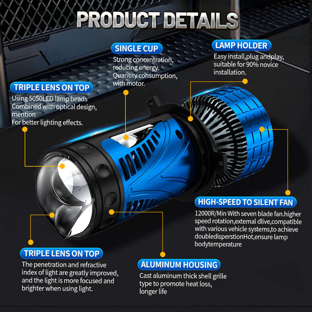 Car Lights Model 2Pcs H4