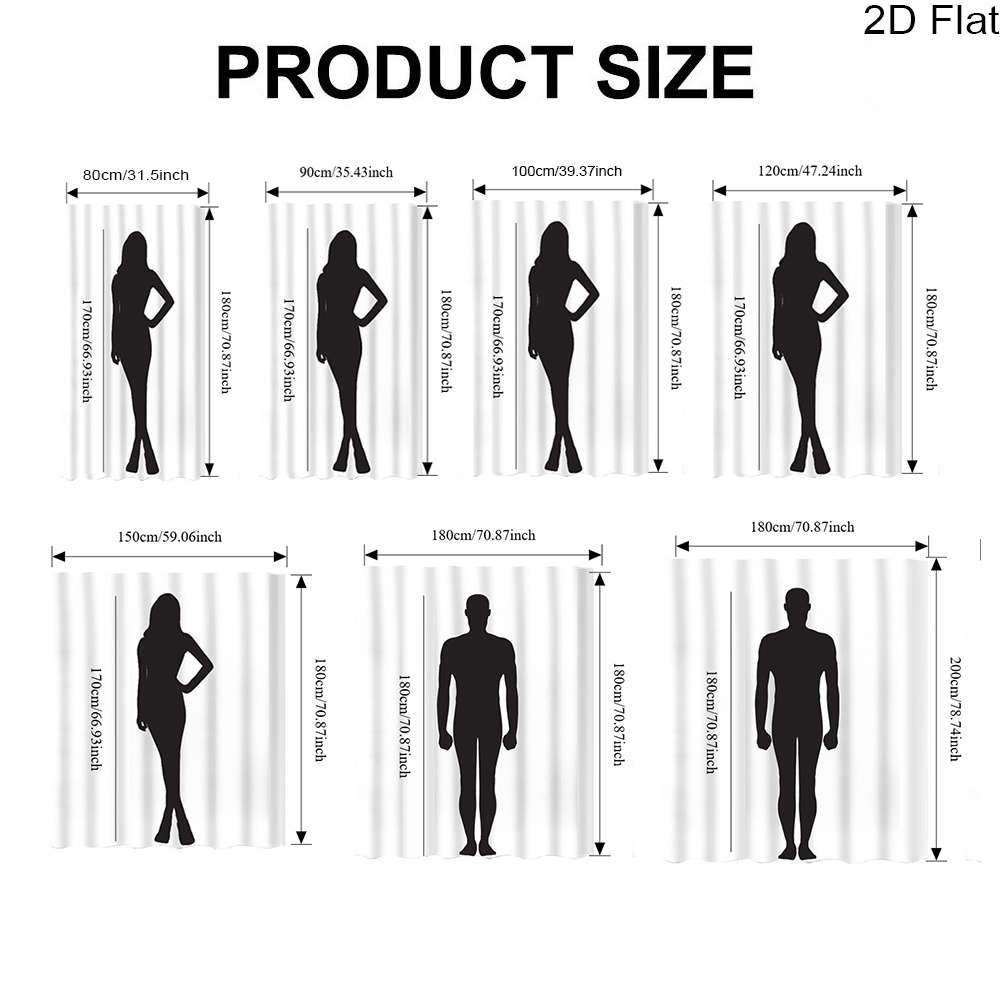 Waterproof Shower Curtain Size 80*180Cm