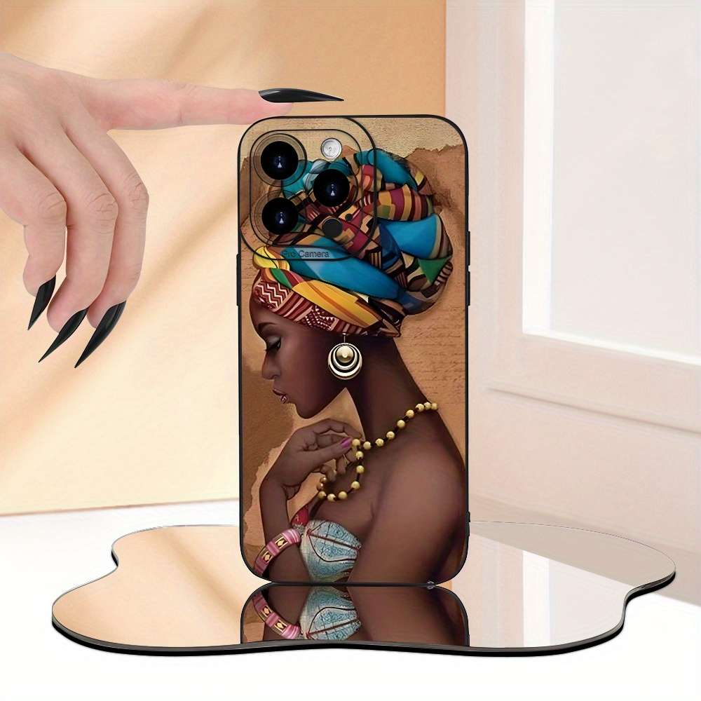 1Pc Black For iPhone 13 African Woman Phone Case