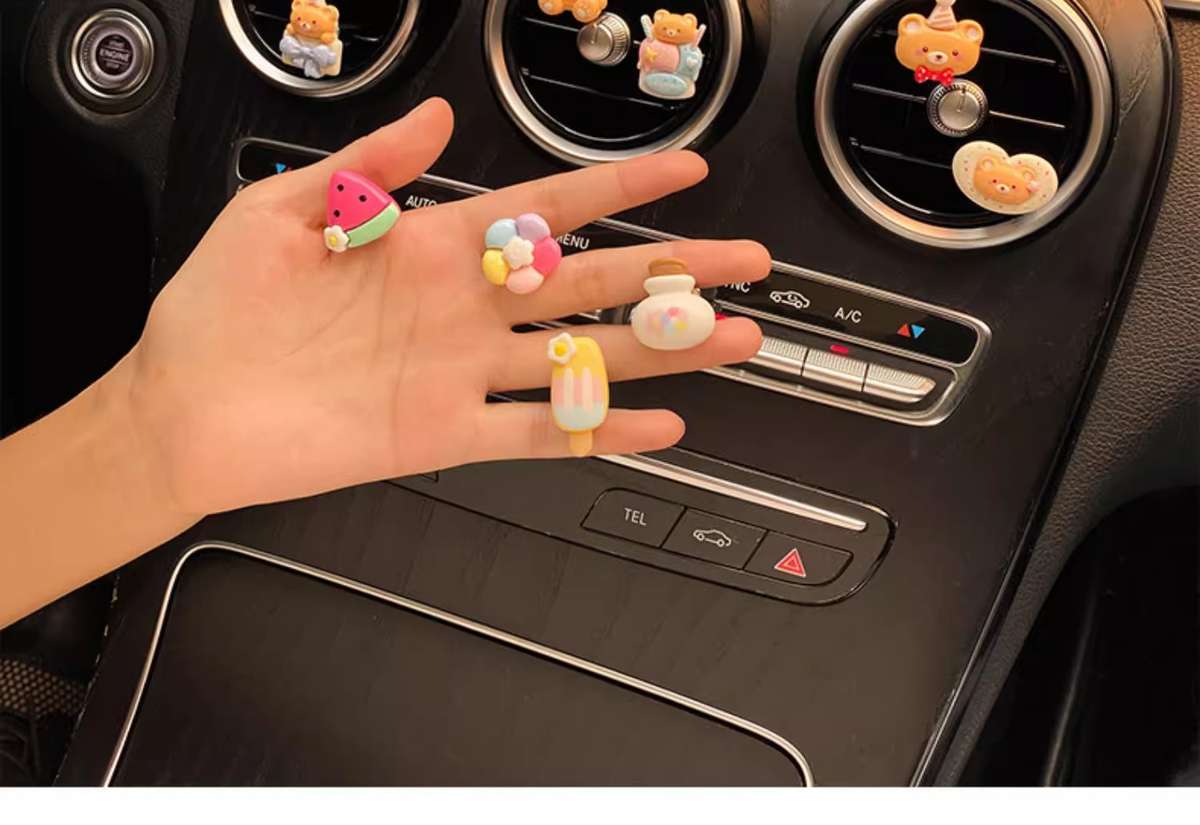 Car Interior Decor Style Cute Potted Animals 6 Pack