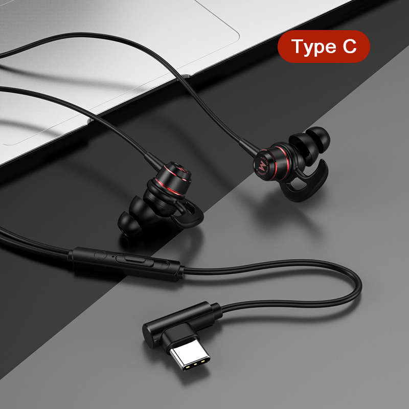 Wired Headphones Type C Black