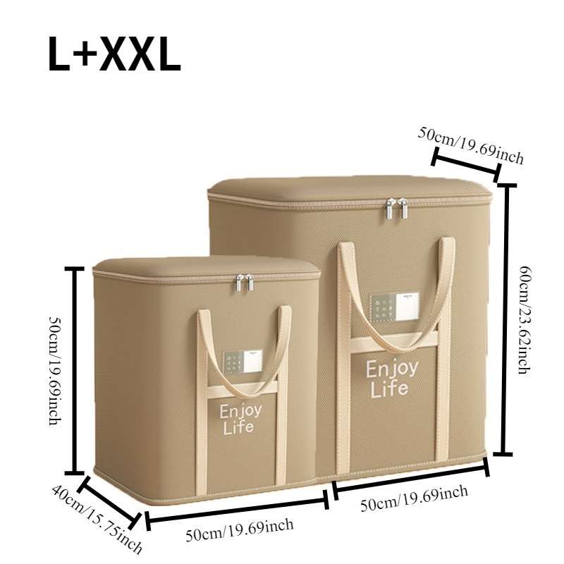 2Pcs Multifunctional Foldable Moving Bag Storage Brown 2 Pcs Size L Xl