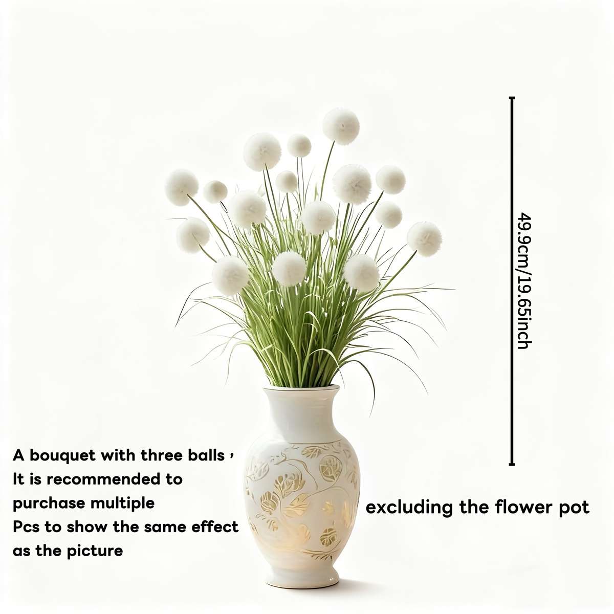 Simulated Flower Color Green Homeweddingoutdoor Quantity3Pcs  9 Flower Balls Excluding Container