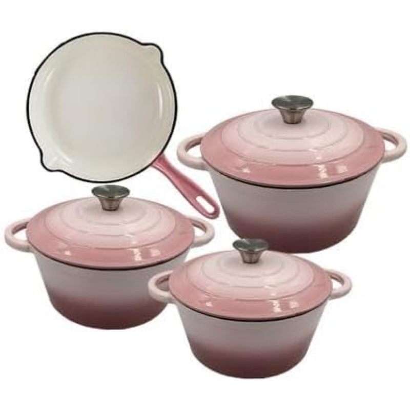 Cookware Pot Color 2 Tone Pink Materialcast Iron