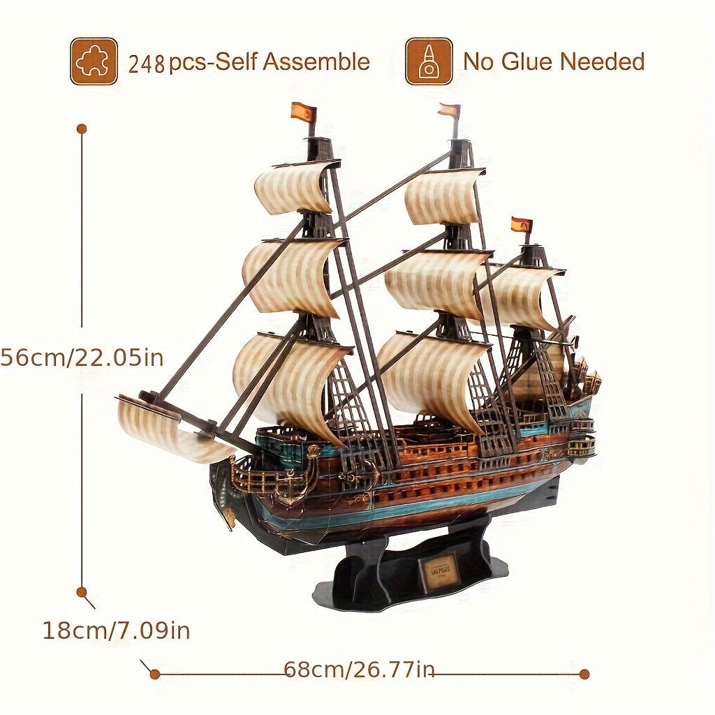 3D Jigsaw Puzzle Model Ship