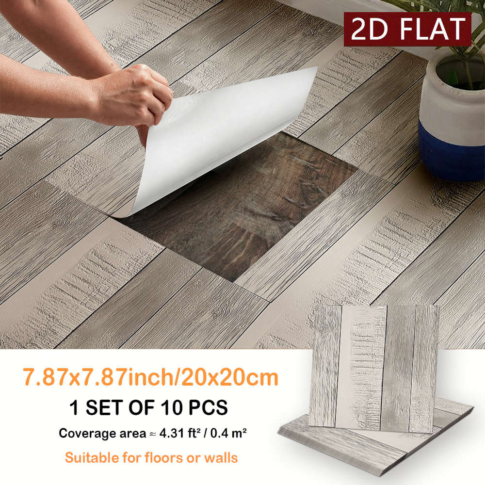 Self Adhesive Floor Stickers 5.91X5.91Inch15X15Cm 10Pcs