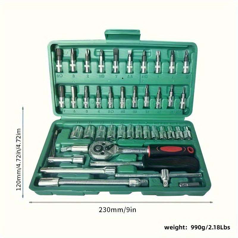 Screwdriver Bit Tool Set Color Red 46 Piece Set