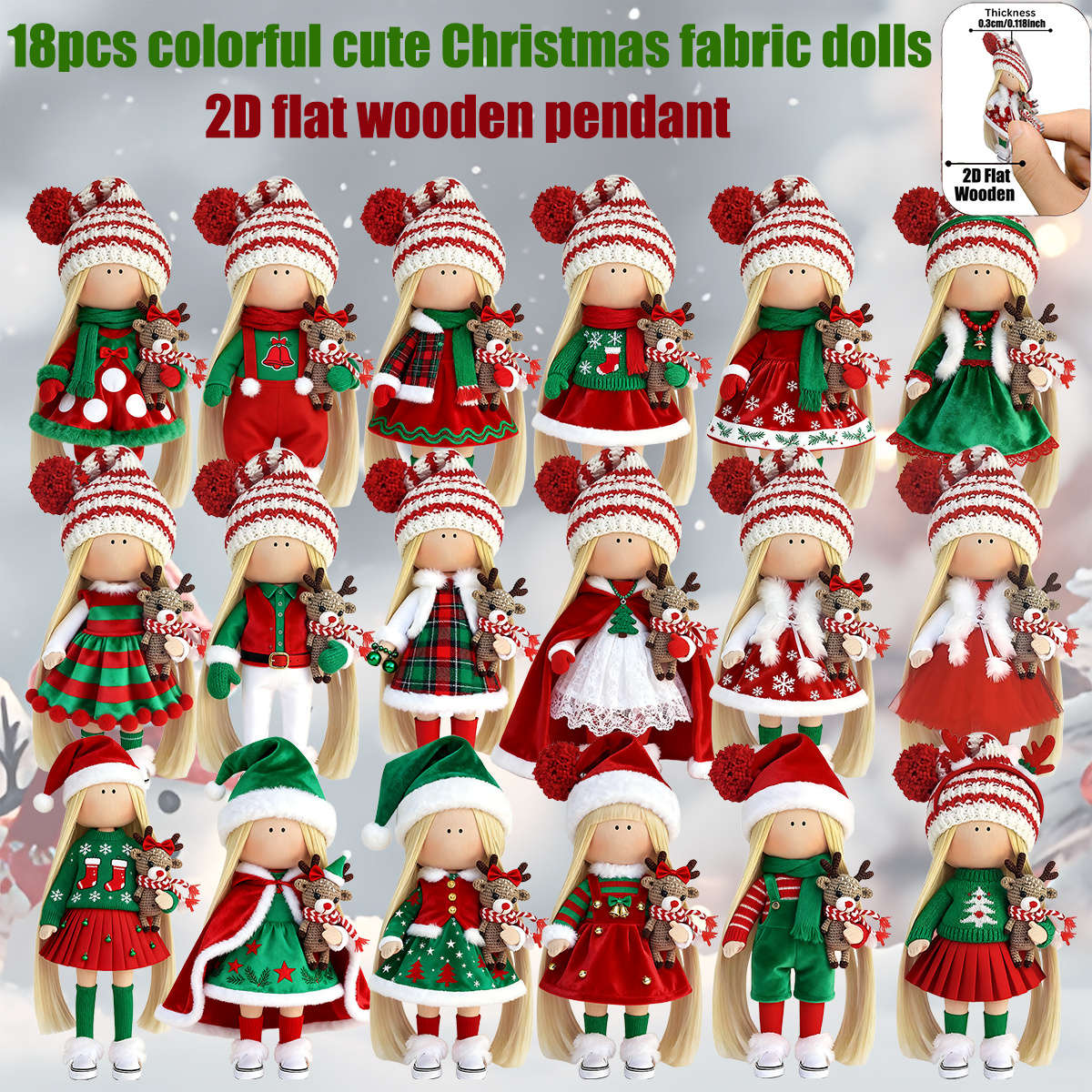 Christmas Decorations Style 18 Pieces 1 Set