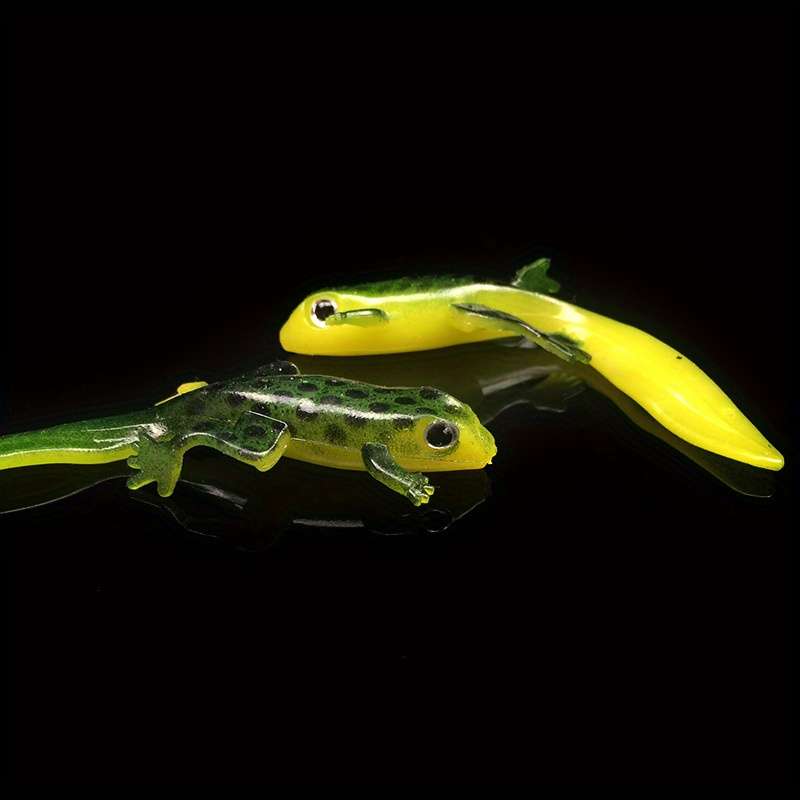 3pcs Bright Lizard-shaped Silicone Soft Baits Suitable for Freshwater and Saltwater Fishing