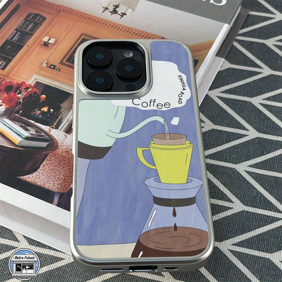 1Pc Mixed Color For iPhone 13 Pro Brewing Coffee Design Phone Case