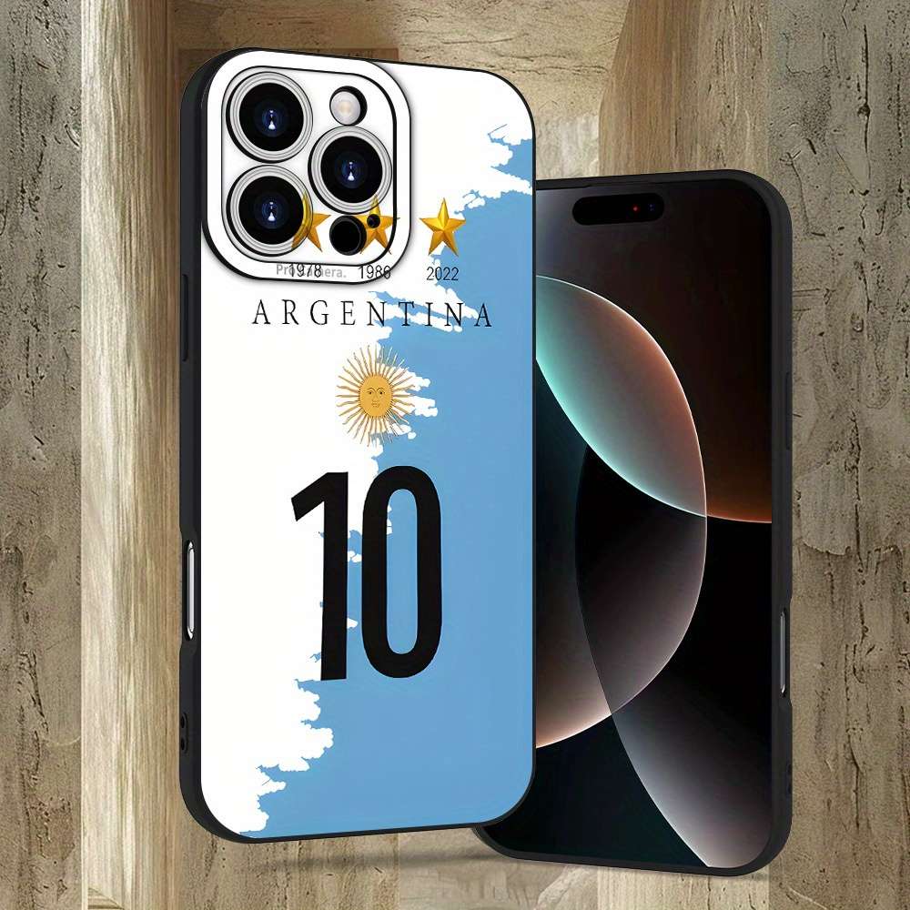 1Pc Black For iPhone 8 Plus Football Jersey Pattern Phone Case