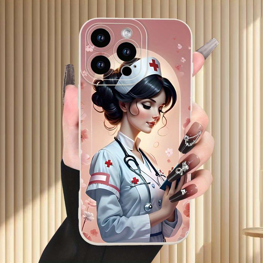 1Pc Ivory White For iPhone 13 Pro Nurse Themed Phone Case