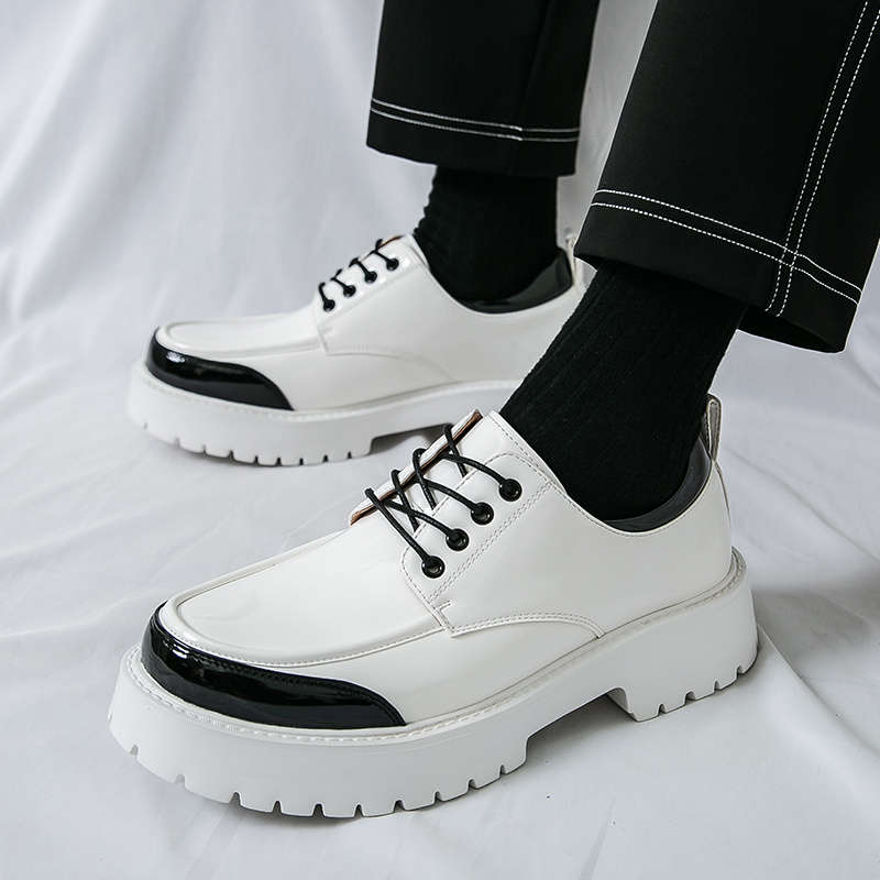 Mens Leather Shoes Color Black And White Sizeuk 9.5