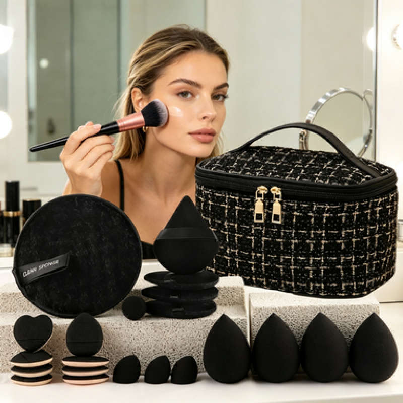 Makeup Brush Set Color 13 Black Items  Cloth Bag