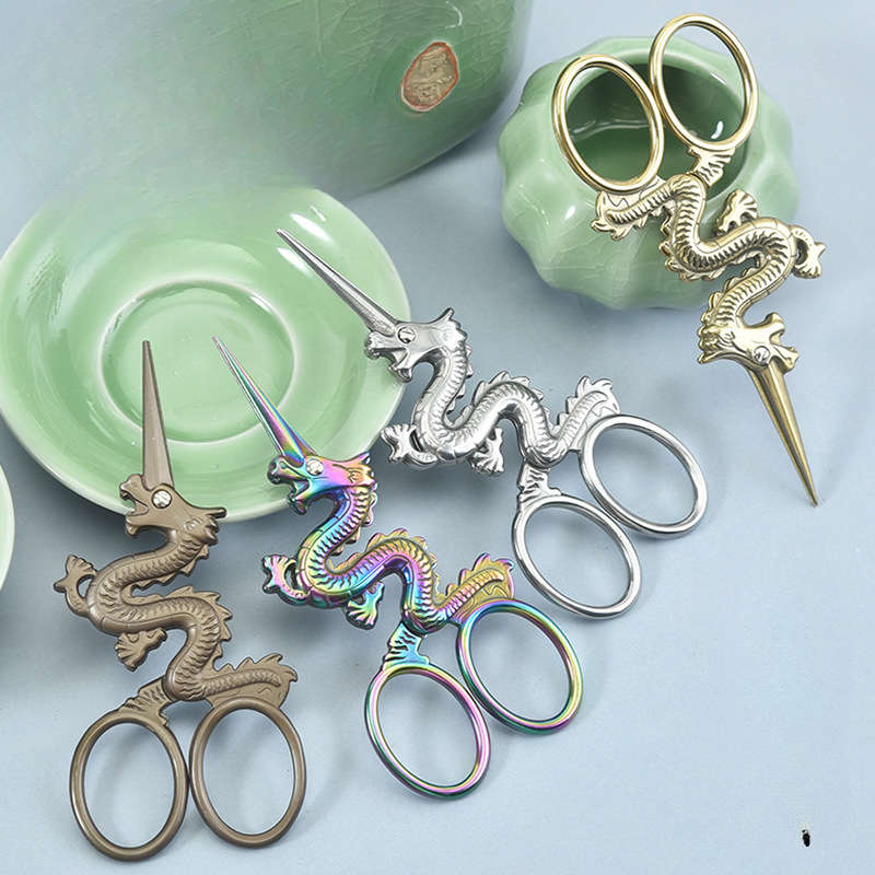 Scissors Color Color Titanium Quantitys Dragon Shaped Scissors  Paper Card Packaging