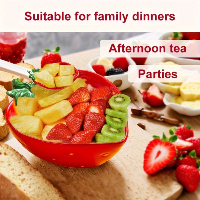 Bowl Color 2Pcssetstrawberry Bowl  Soup Spoon