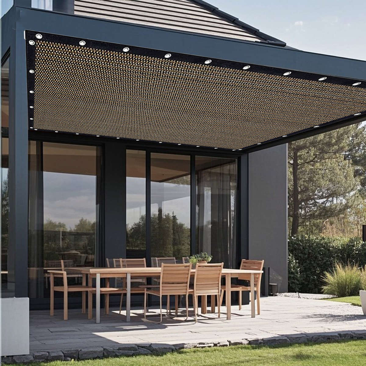 Uv Blocking Shade Cloth Mesh For Backyard Brown
