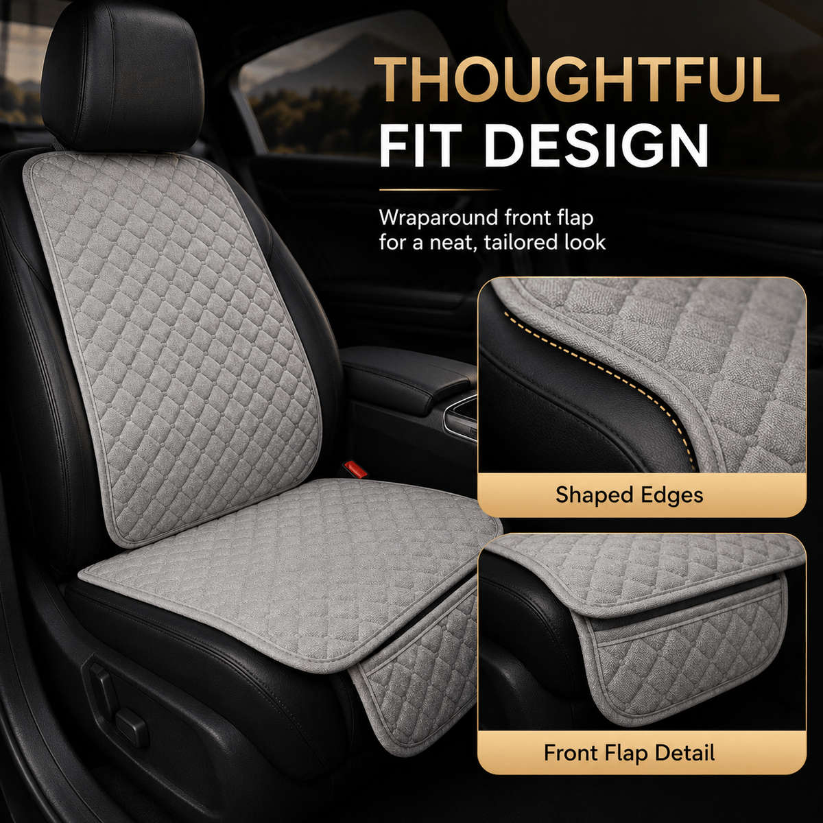 Car Seat Cushion Grey Quantity 2Pcs