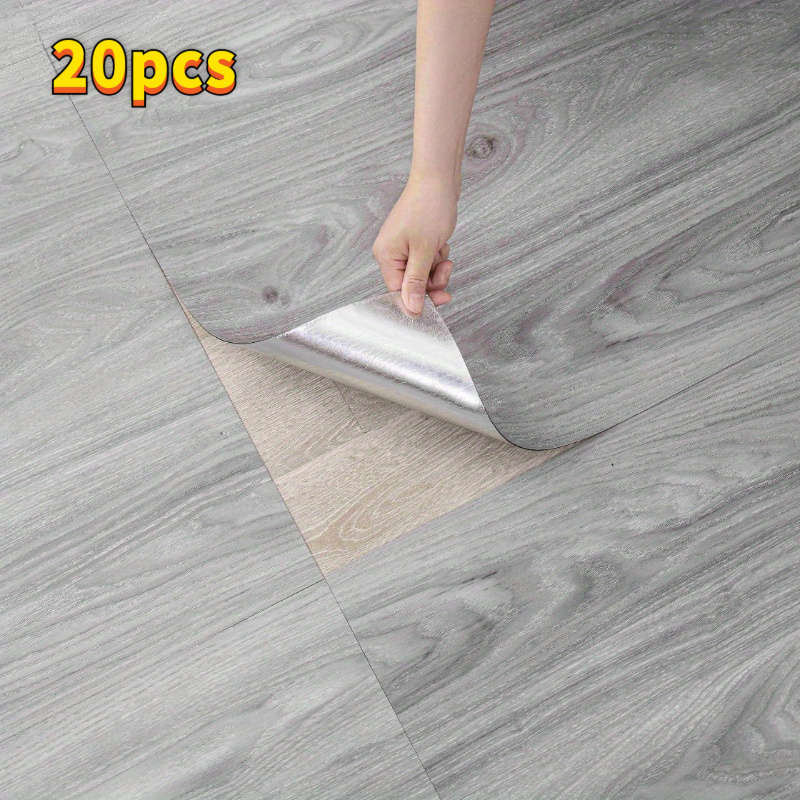 Self Adhesive Floor Stickers Grey 30Cmx30Cmx1.5Mm 20 Pieces