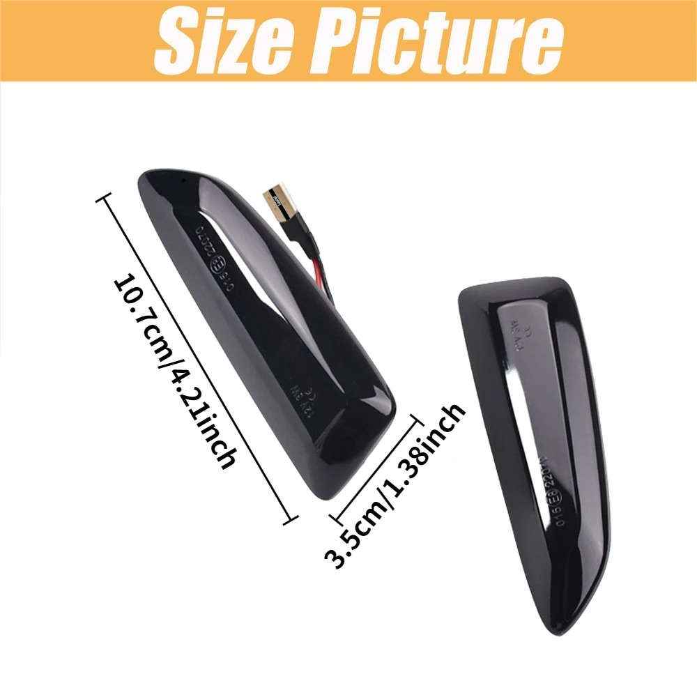 Car Lights Color 2Pcs Dynamic Smoked