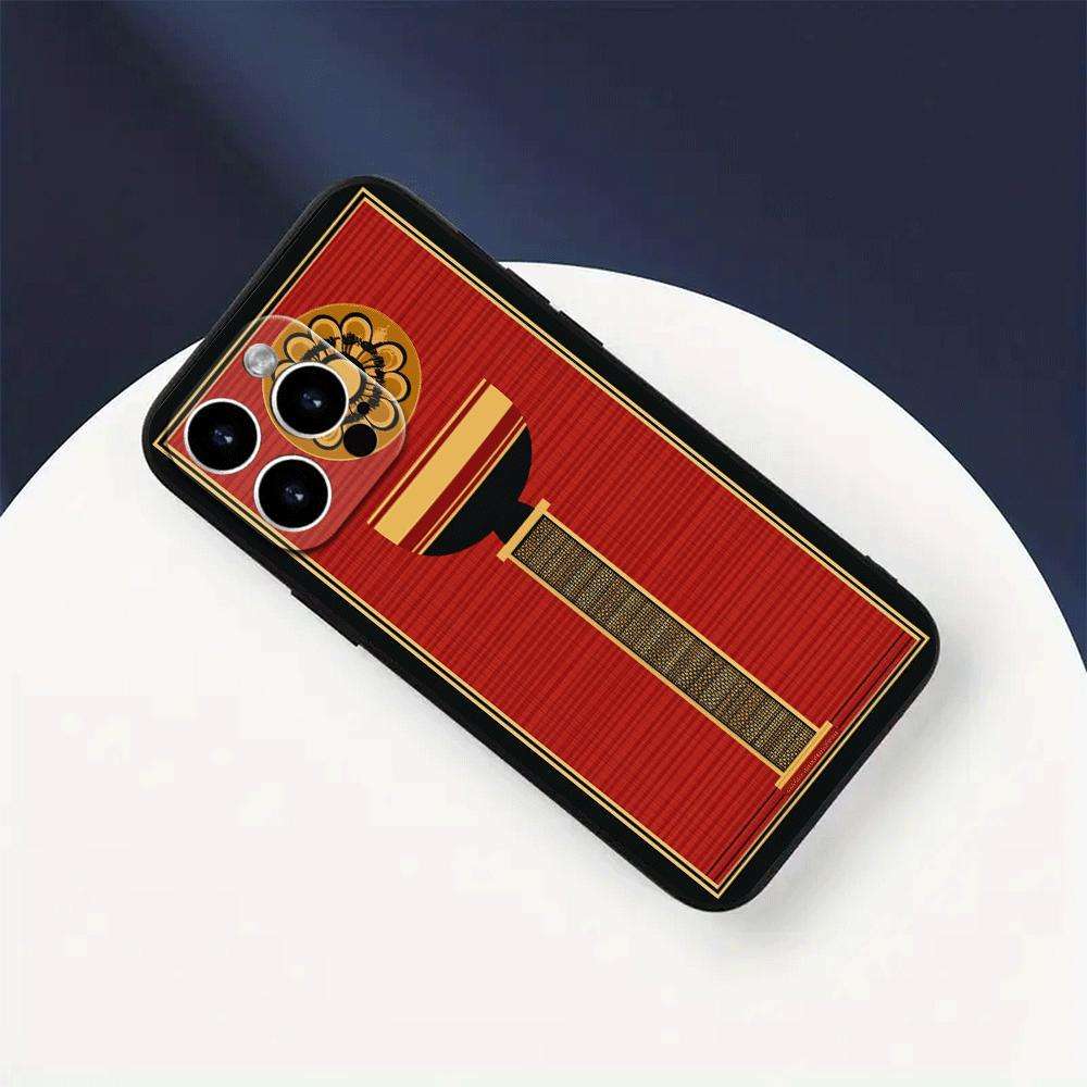 1Pc Black For iPhone 16 Plus African Geometric Style Phone Case