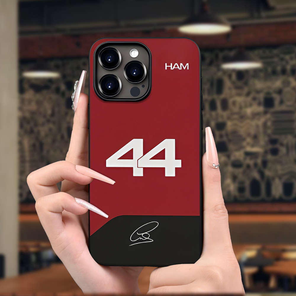 1Pc Black For iPhone 16 Digital Pattern 44 Phone Case