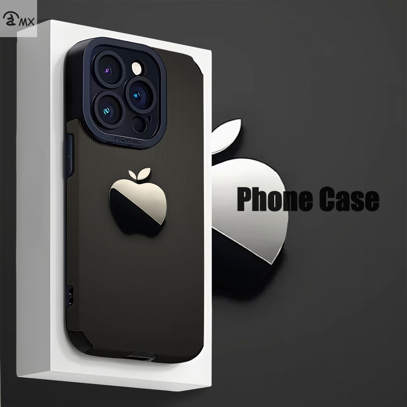 1Pc Mixed Color  For iPhone 14 Plus Black Apple Logo Phone Case