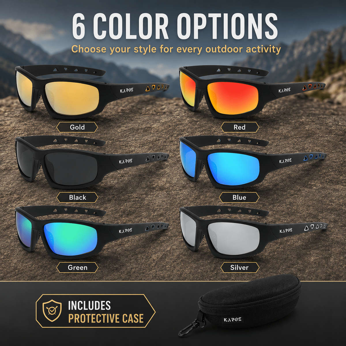 Cycling Glasses Color Black Frame Red Film