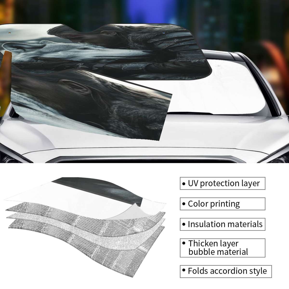 Car Sun Shades Color Black Size S
