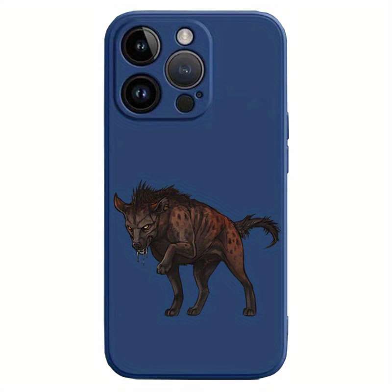 1Pc Black For iPhone 15 African Wild Dog Phone Case