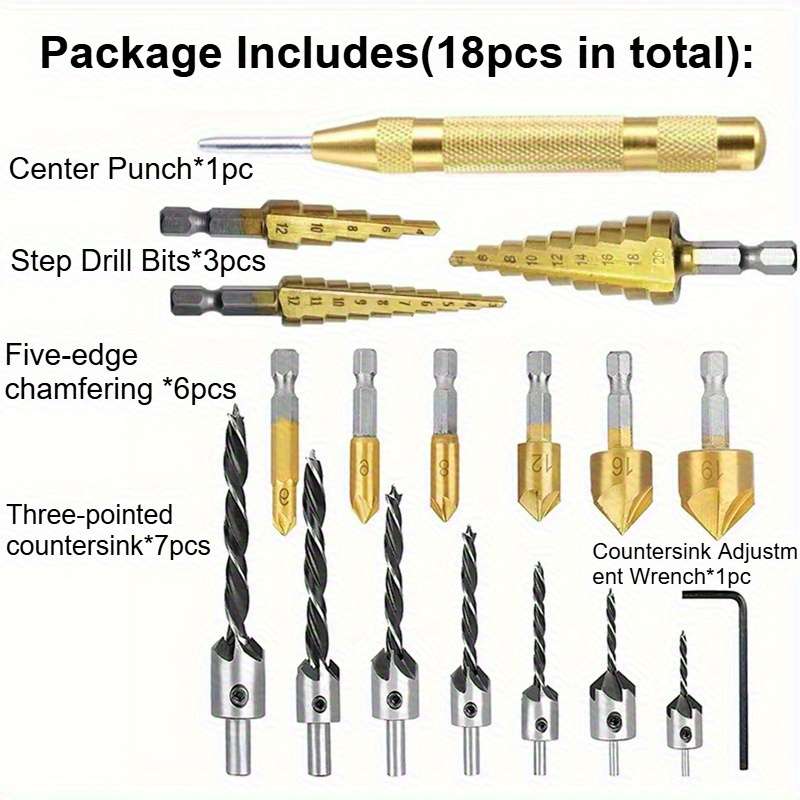 18-Piece Drill Bit Set