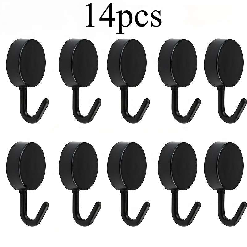 7 Strong Adhesive Hooks Waterproof Nano Glue No Residue Wall color Black-7pcs