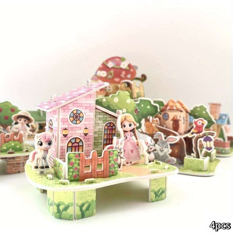 Building Toy Architectural Model Toy Set Model Random Quantity 4 Pcs