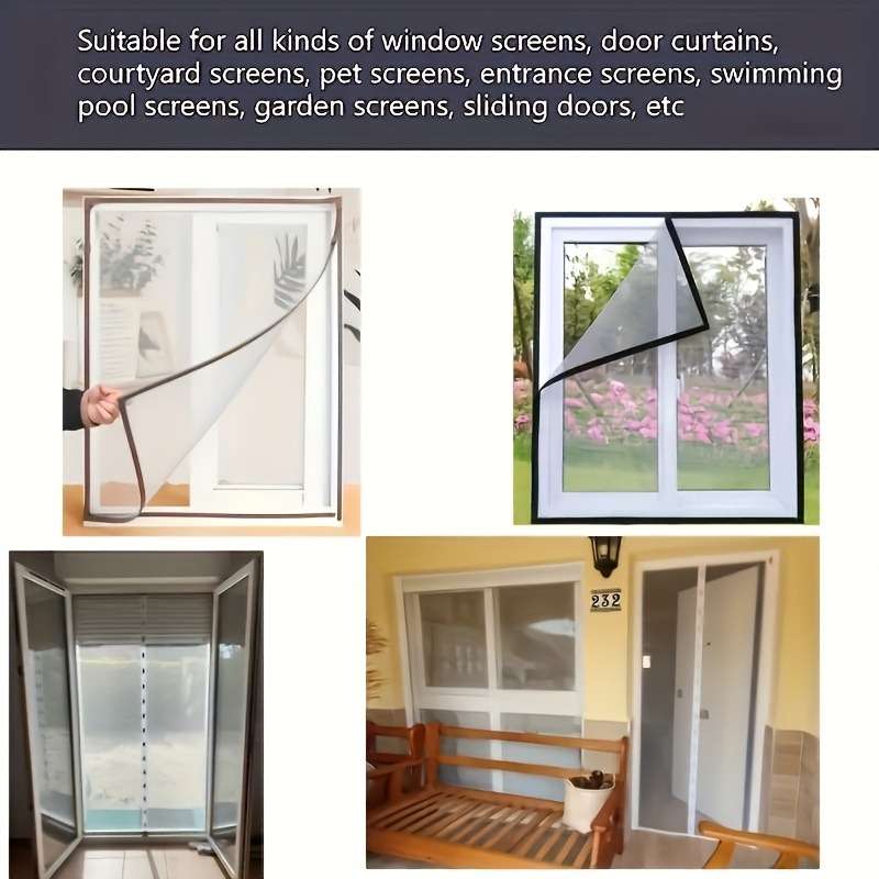 Mosquito Screens For Doors And Windows Grey Size 2Pcs